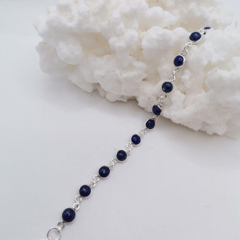 PULSERA PLATA Y LAPISLAZULI REDONDA