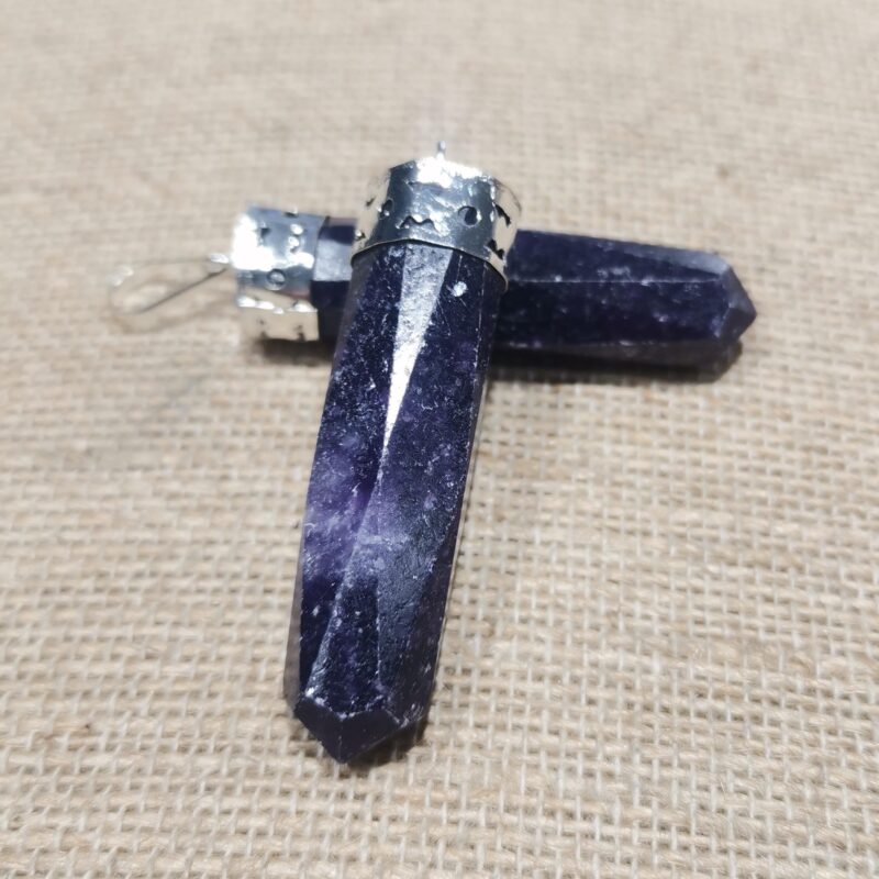 COLGANTE PLATA LEPIDOLITA PUNTA