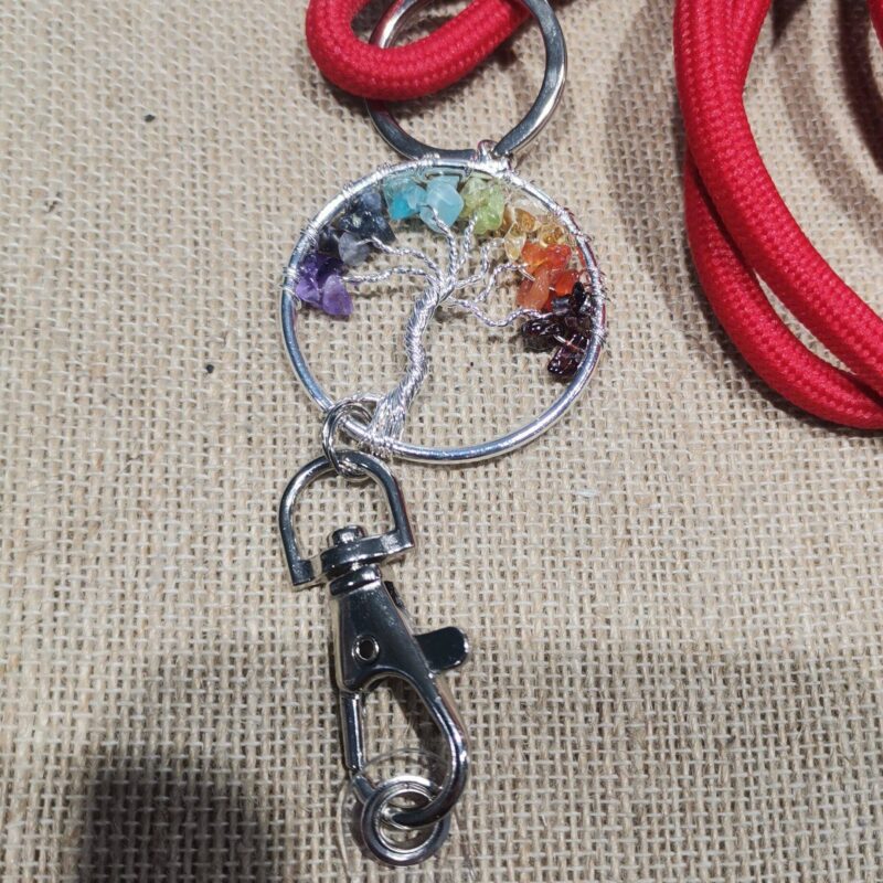 CORDON ROJO PARA MOVILES CON ARBOL DE LA VIDA 7 CHAKRAS