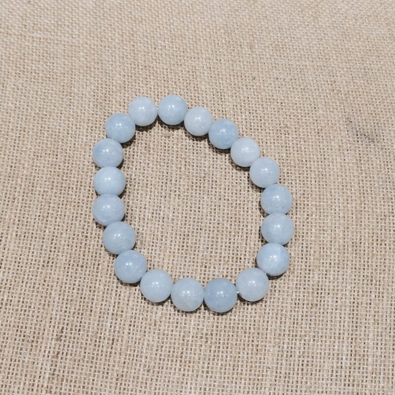 PULSERA MINERAL 10 MM CUARZO AZUL