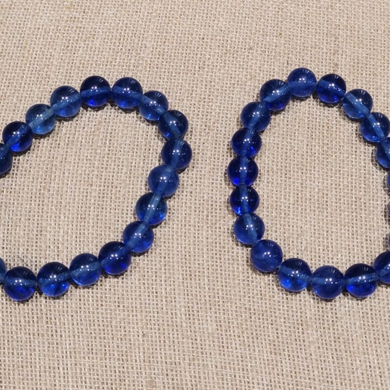 PULSERA MINERAL 10 MM CUARZO AZUL
