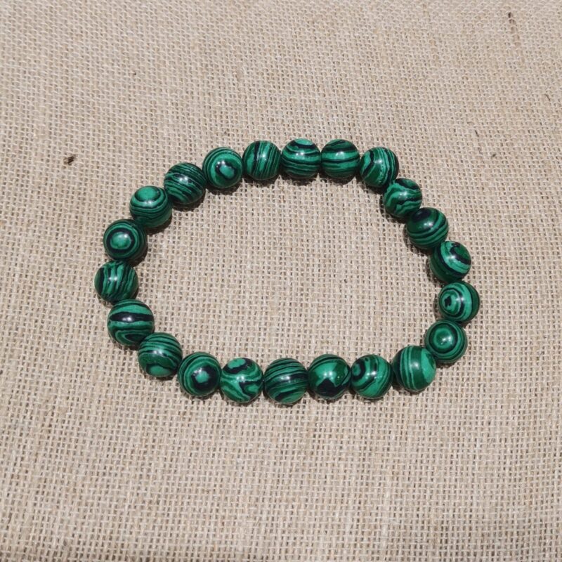 PULSERA MINERAL 8 MM MALAQUITA