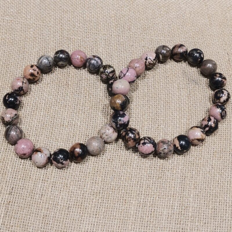 PULSERA MINERAL 10 MM RODONITA