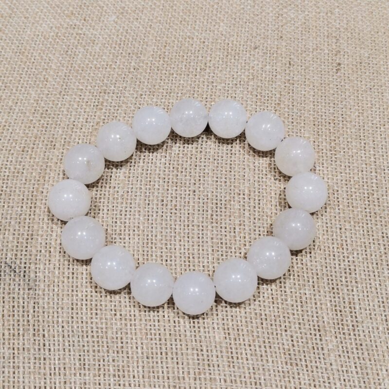 PULSERA MINERAL 12 MM CUARZO BLANCO