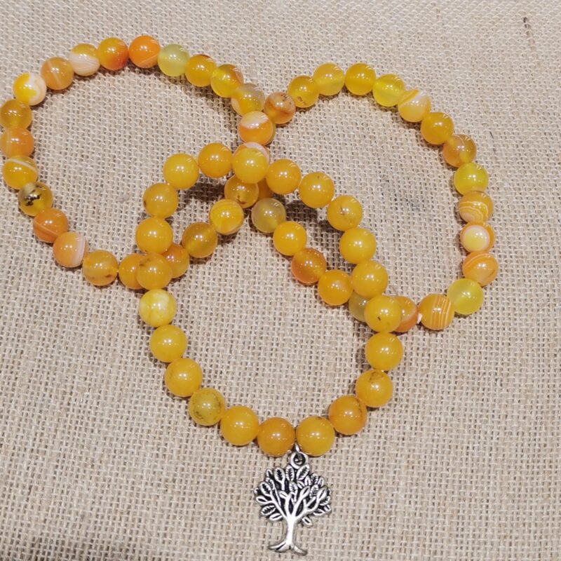 PULSERA MINERAL 8 MM AGATA AMARILLA