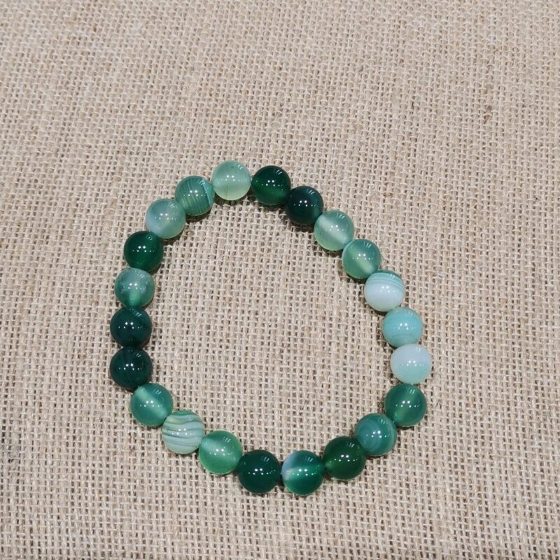 PULSERA MINERAL 8 MM AGATA VERDE
