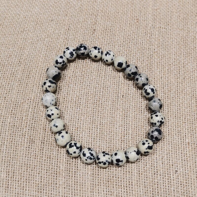 PULSERA MINERAL 8 MM JASPE DALMATA