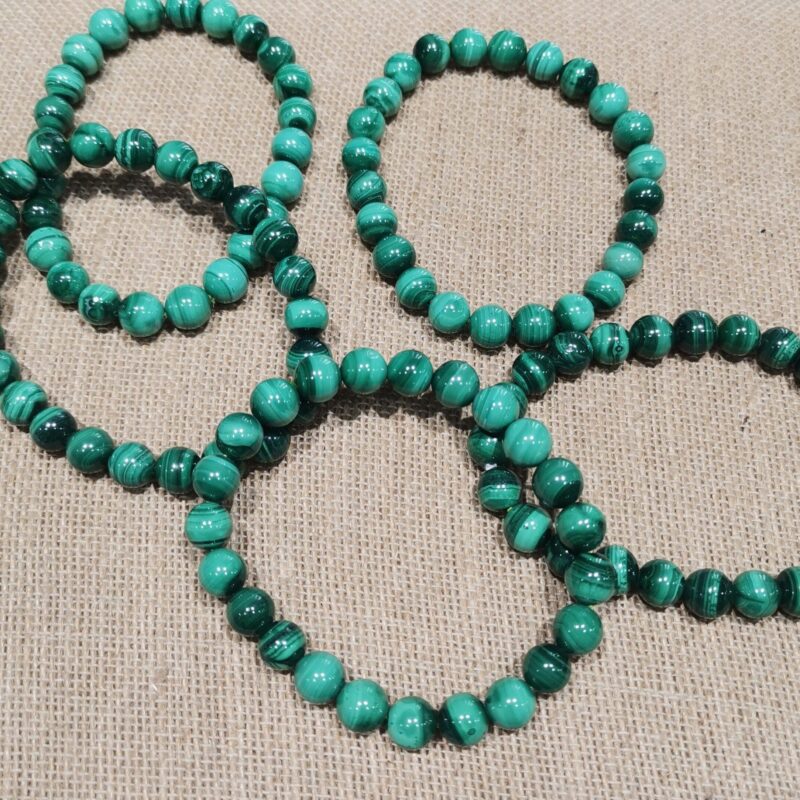 PULSERA MINERAL 8 MM MALAQUITA EXTRA