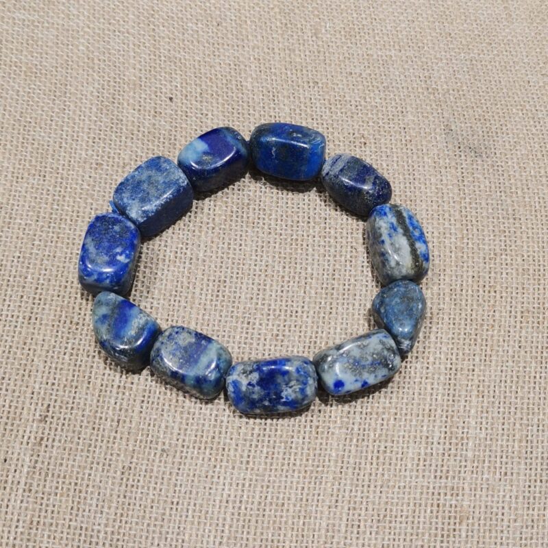 PULSERA MINERAL CANTO RODADO LAPISLAZULI