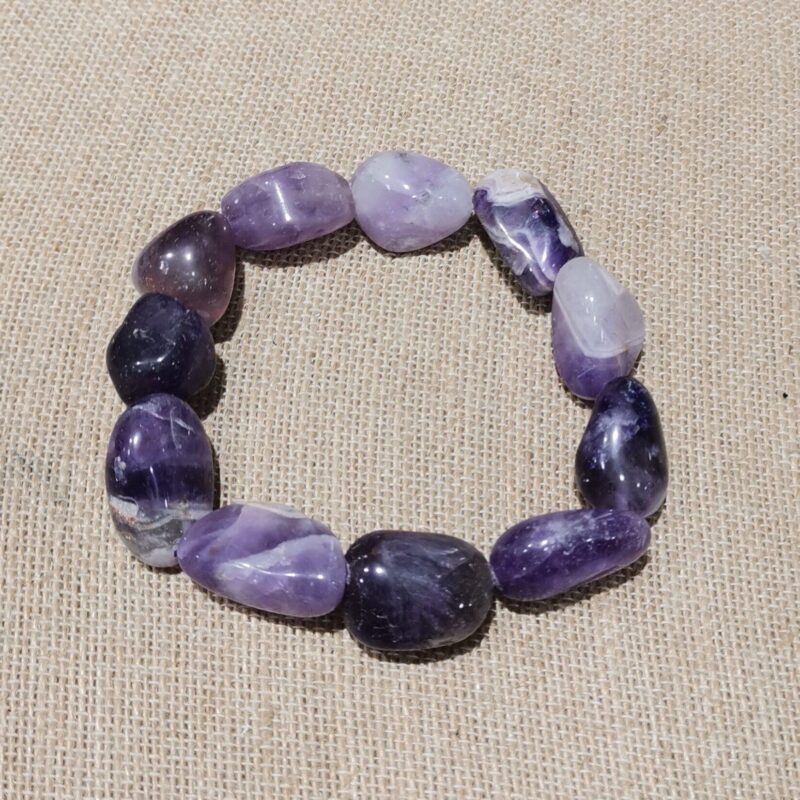PULSERA MINERAL CANTOS RODADOS AMATISTA