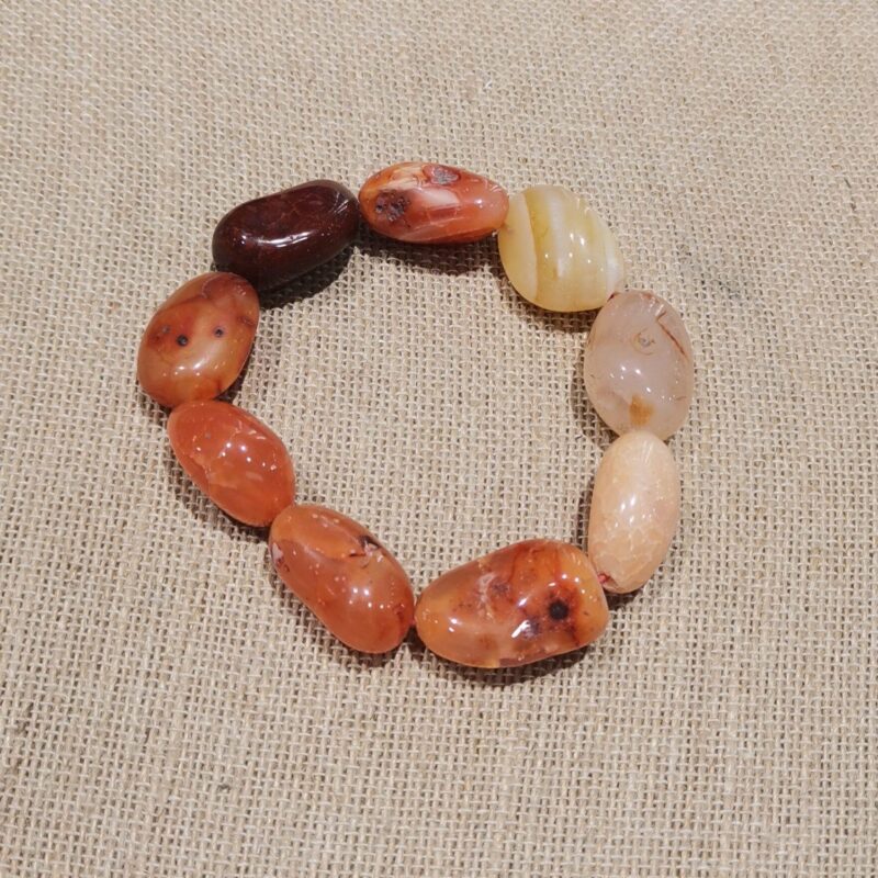 PULSERA MINERAL CANTOS RODADOS CARNEOLA