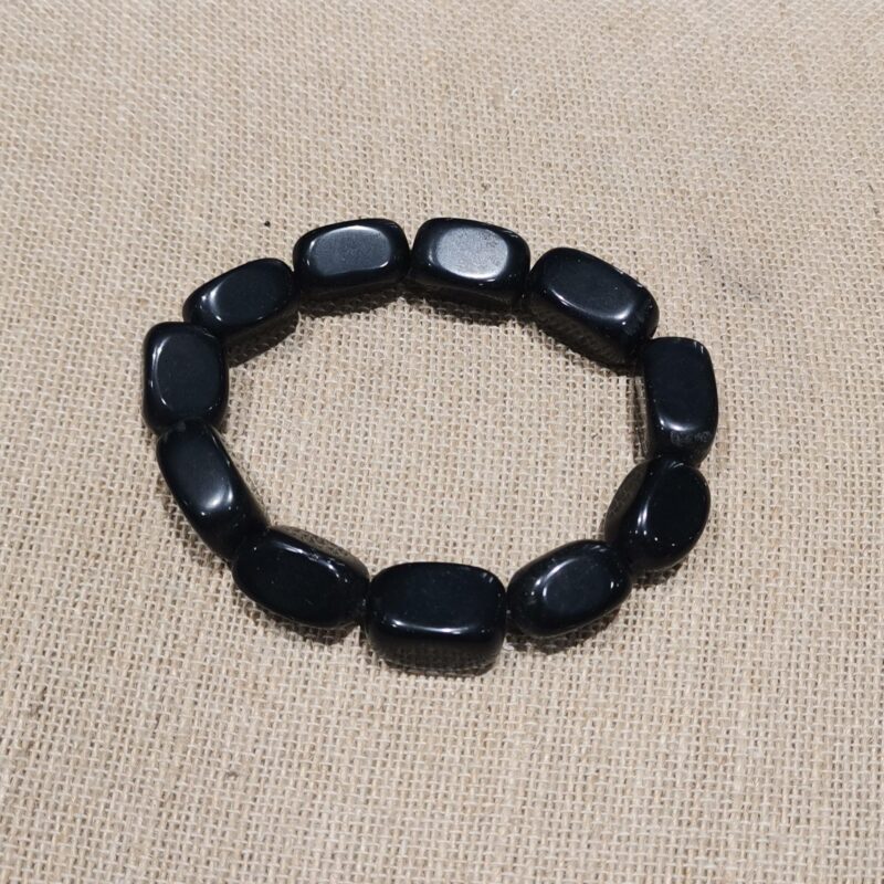 PULSERA MINERAL CANTOS RODADOS OBSIDIANA