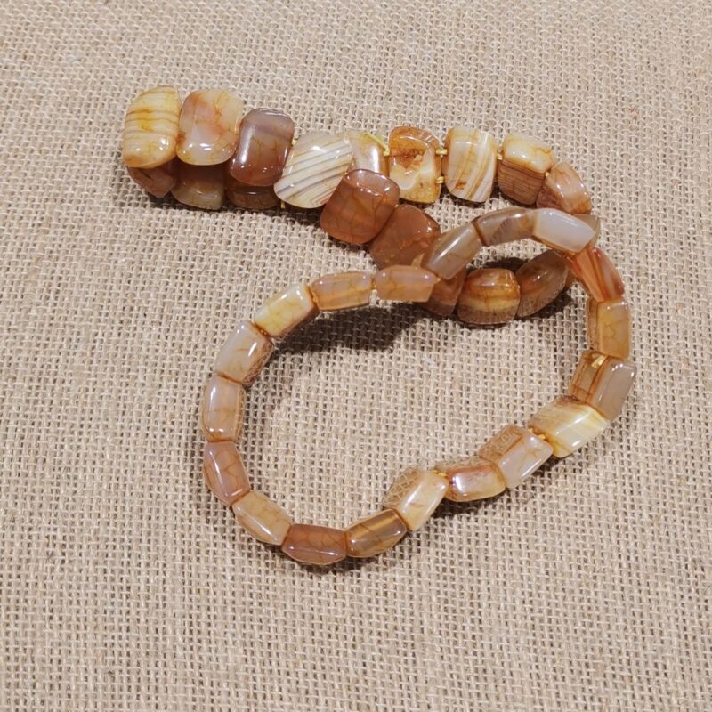 PULSERA MINERAL ESLABONES AGATA CARNEOLA