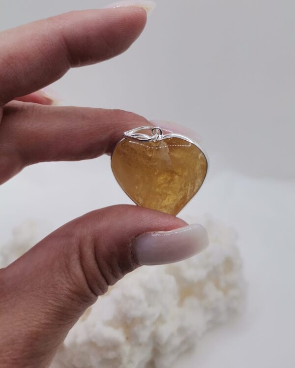 COLGANTE PLATA CORAZON CITRINO - Imagen 2