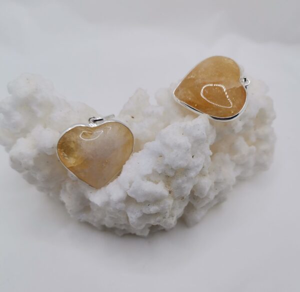 COLGANTE PLATA CORAZON CITRINO