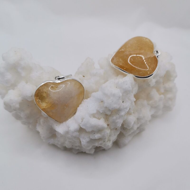 COLGANTE PLATA CORAZON CITRINO