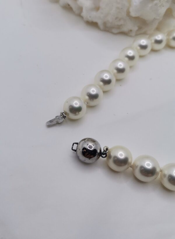 COLLAR PERLA NATURAL Y PLATA 43 CM - Imagen 2