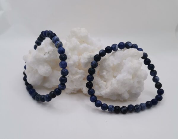 PULSERA MINERAL 6 MM CUARZO AZUL GRAVA