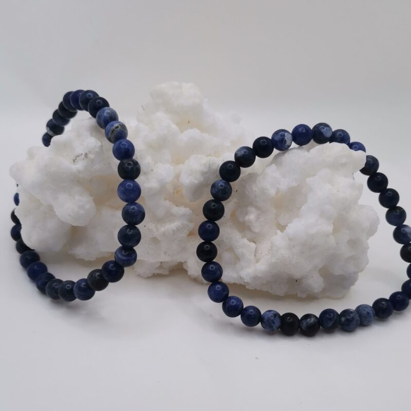 PULSERA MINERAL 6 MM CUARZO AZUL GRAVA
