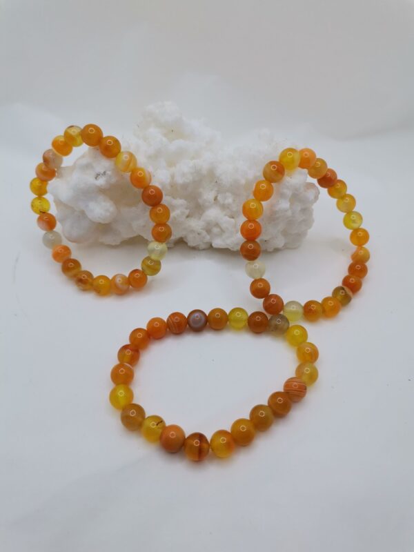 PULSERA MINERAL 8 MM AGATA NARANJA