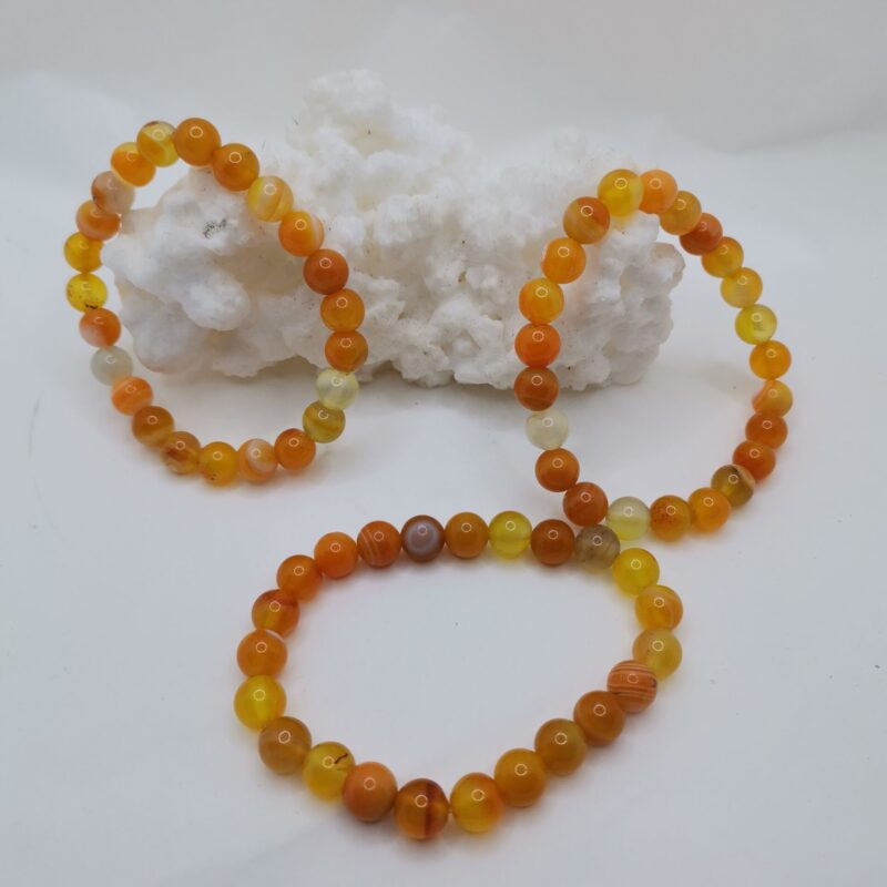 PULSERA MINERAL 8 MM AGATA NARANJA