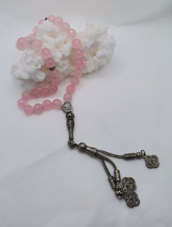 TASBIH ORACION 33 CUENTAS CUARZO ROSA