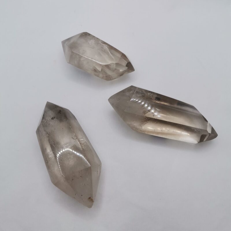 PUNTAS BITERMINADAS DE CUARZO AHUMADO 40