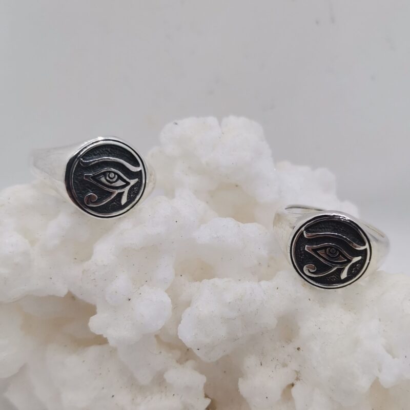 ANILLO PLATA OJO DE HORUS REDONDO