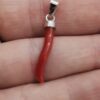 COLGANTE CUERNO O PIMIENTO CORAL ROJO PLATA - Imagen 2