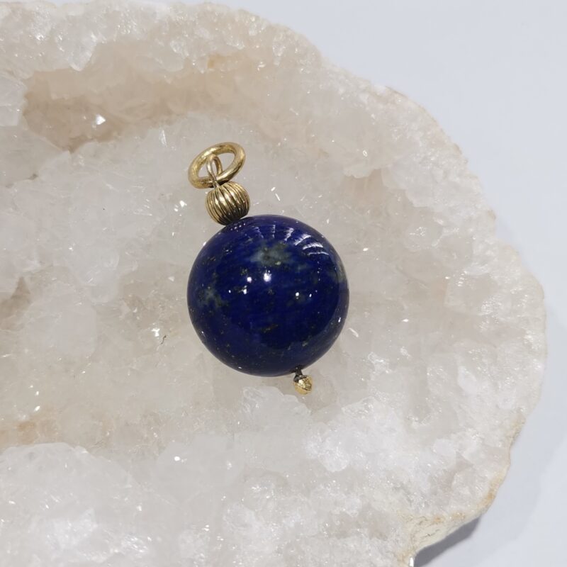 COLGANTE PLATA BAÑO ORO LAPISLAZULI ESFERA