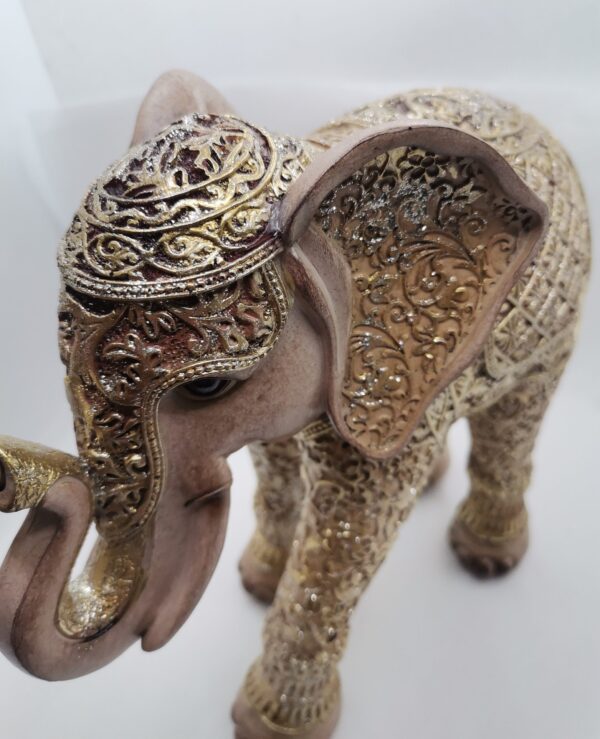 ELEFANTE DE LA SUERTE DORADO GRABADOS - Imagen 2