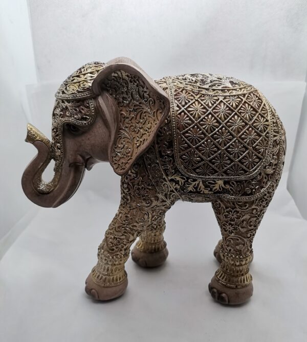 ELEFANTE DE LA SUERTE DORADO GRABADOS