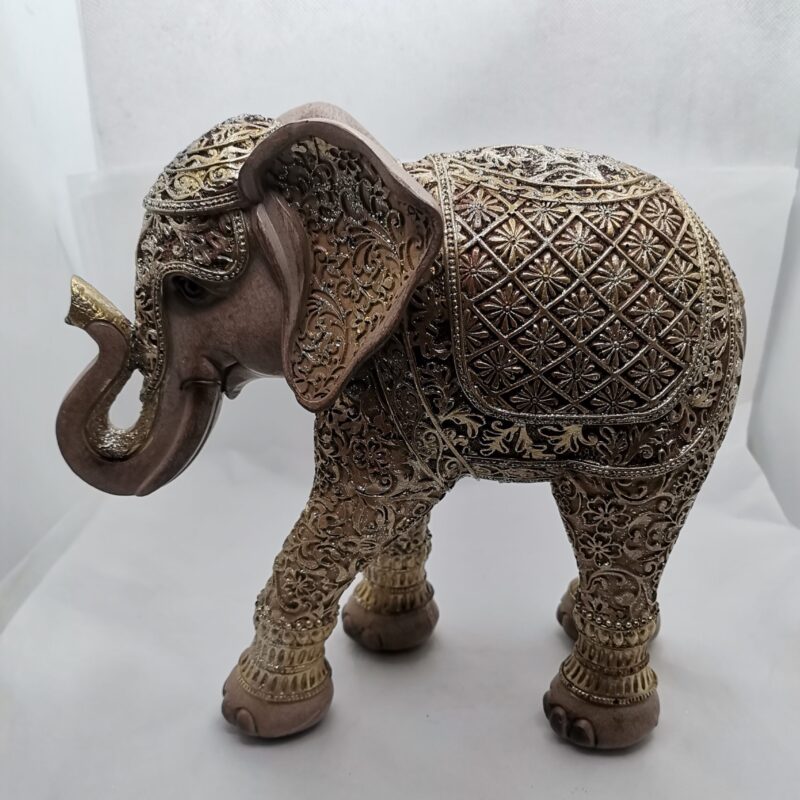 ELEFANTE DE LA SUERTE DORADO GRABADOS
