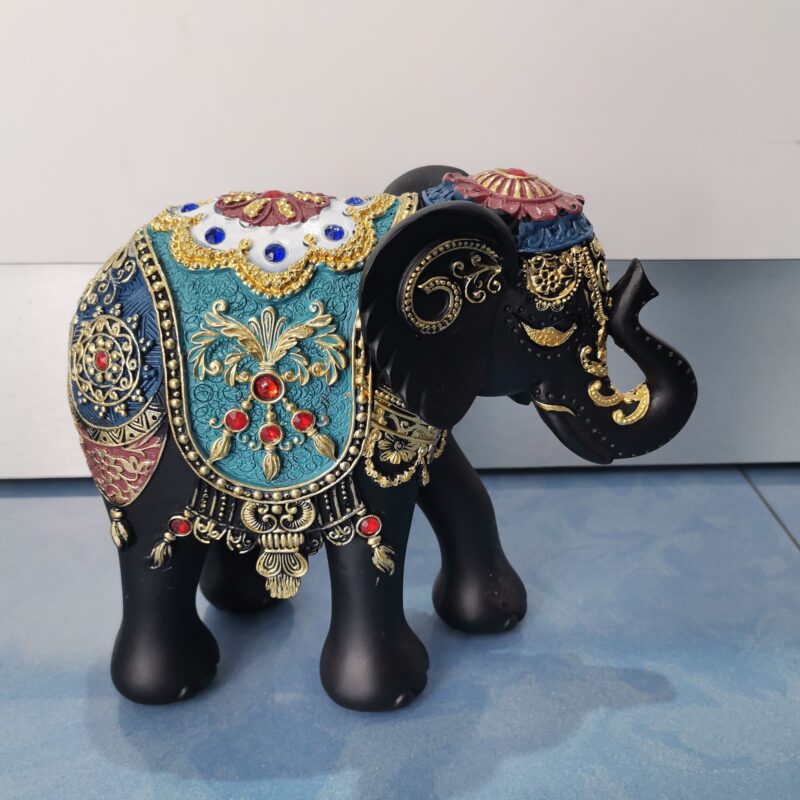 ELEFANTE DE LA SUERTE NEGRO GRABADOS