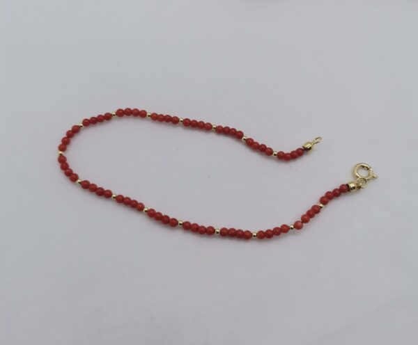PULSERA CORAL Y PLATA BAÑO ORO 2 MM - Imagen 2