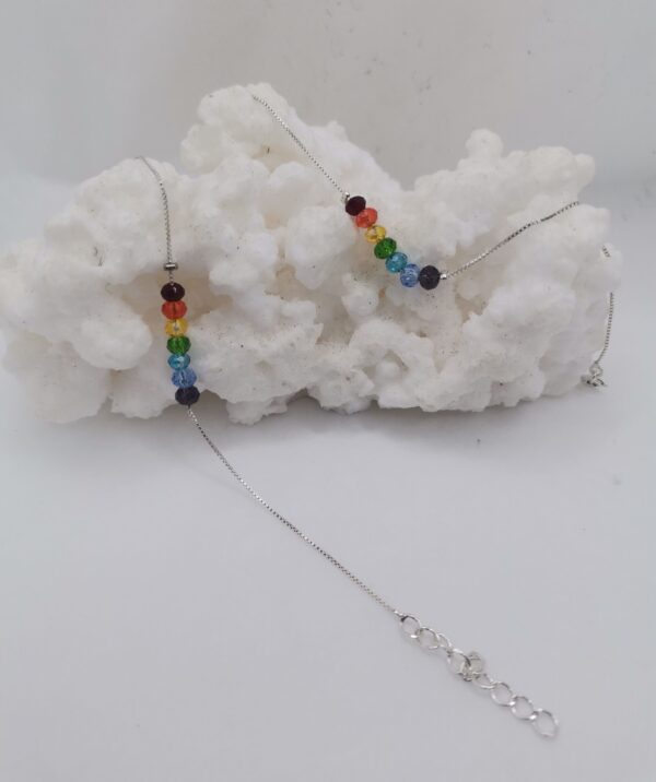 PULSERA PLATA Y 7 CHAKRAS CRISTAL SWAROVSKI