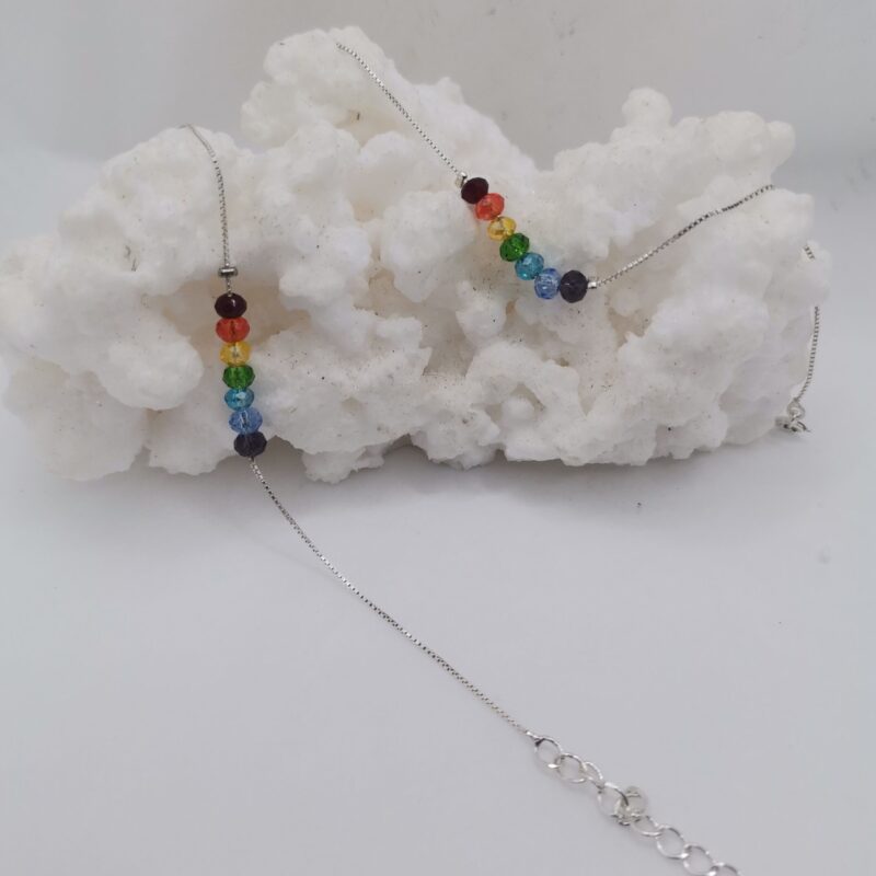 PULSERA PLATA Y 7 CHAKRAS CRISTAL SWAROVSKI