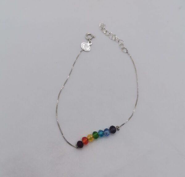 PULSERA PLATA Y 7 CHAKRAS CRISTAL SWAROVSKI - Imagen 2