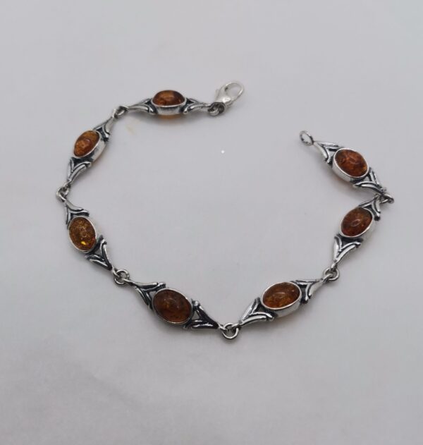 PULSERA PLATA Y AMBAR SIETE OVALOS - Imagen 2