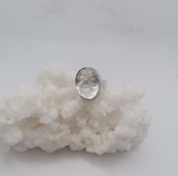 ANILLO PLATA CUARZO BLANCO ADAPTABLE