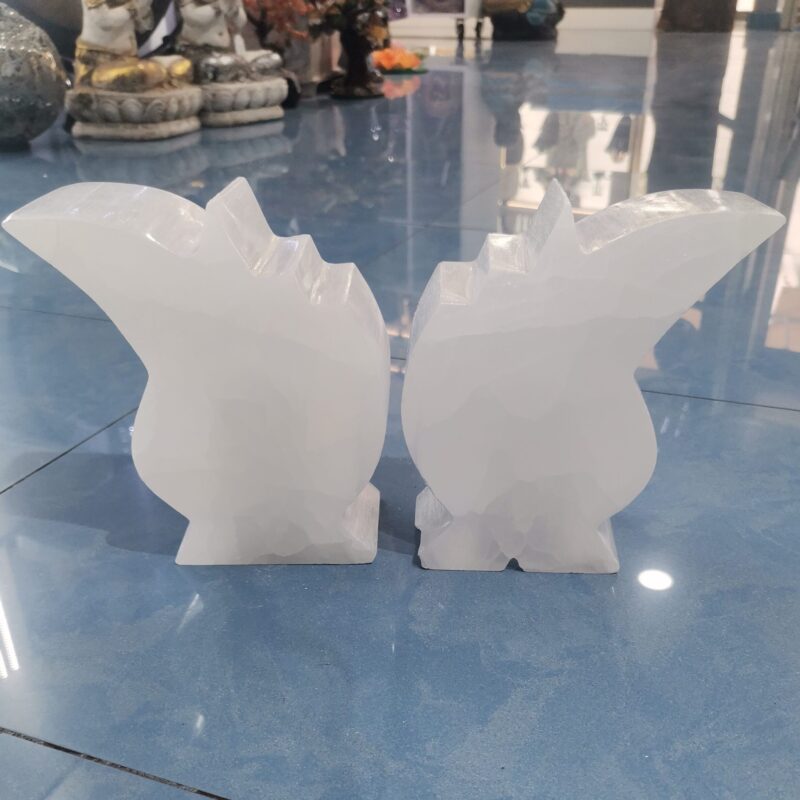 FIGURA SELENITA BLANCA ALAS DE ANGEL