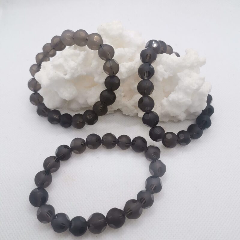 PULSERA MINERAL CUARZO AHUMADO 10 MM
