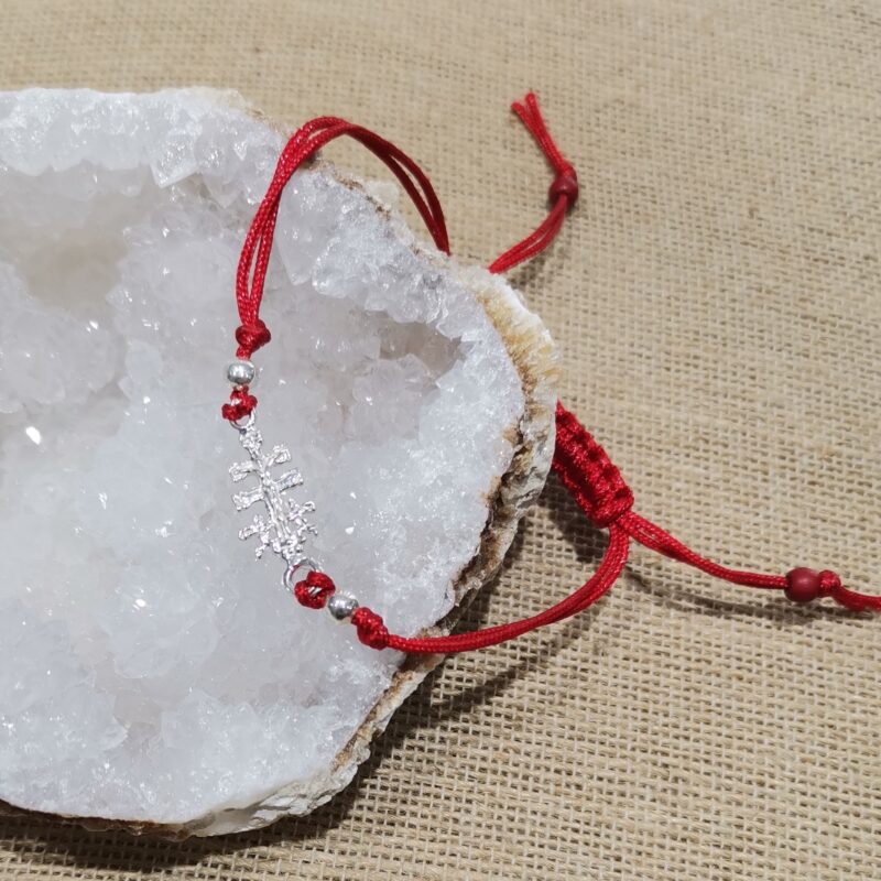 PULSERA CUERDA CRUZ CARAVACA PLATA