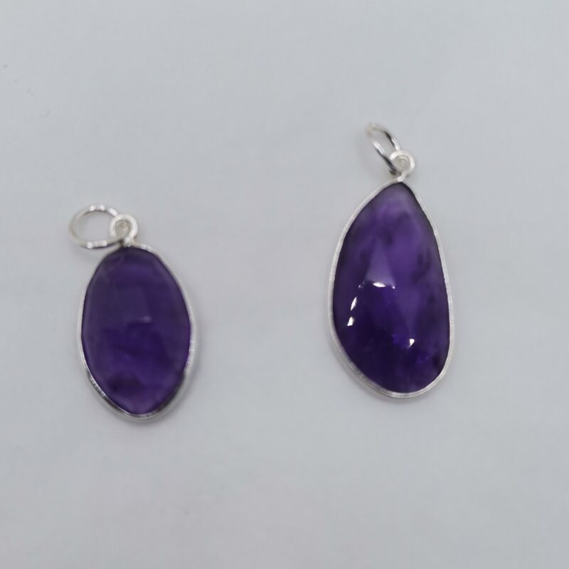 COLGANTE AMATISTA FLATEADA PLATA 15