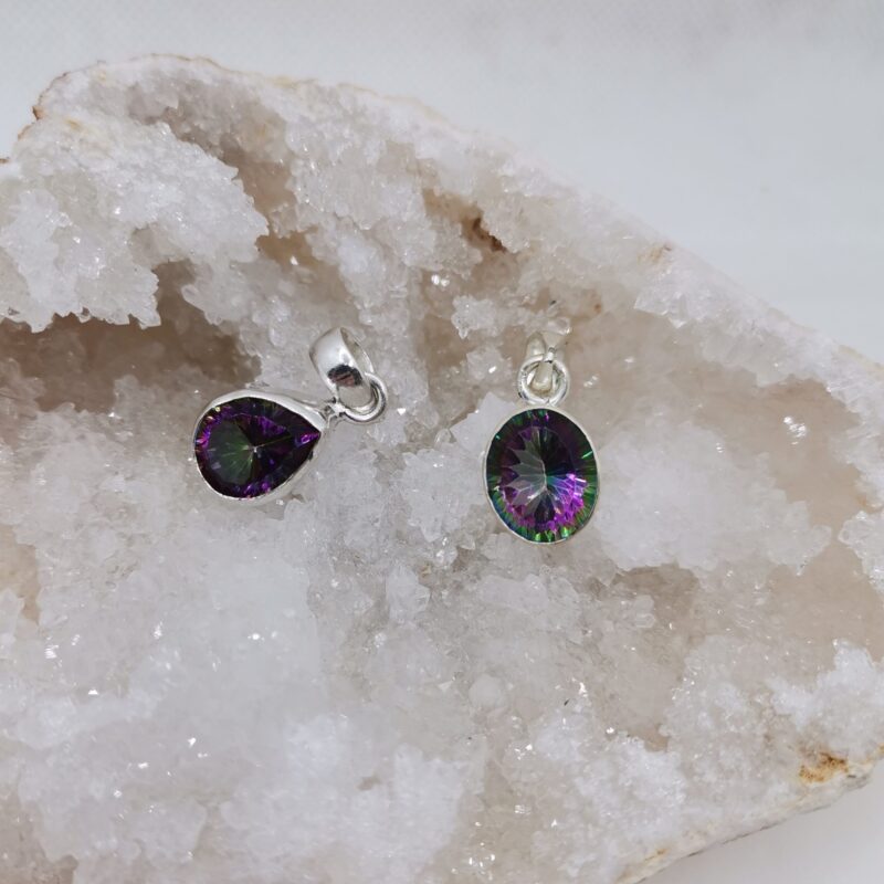 COLGANTE PLATA TOPACIO ARCOIRIS