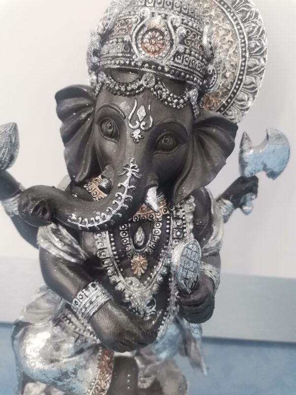 GANESHA DE PIE NEGRA Y PLATA - Imagen 2