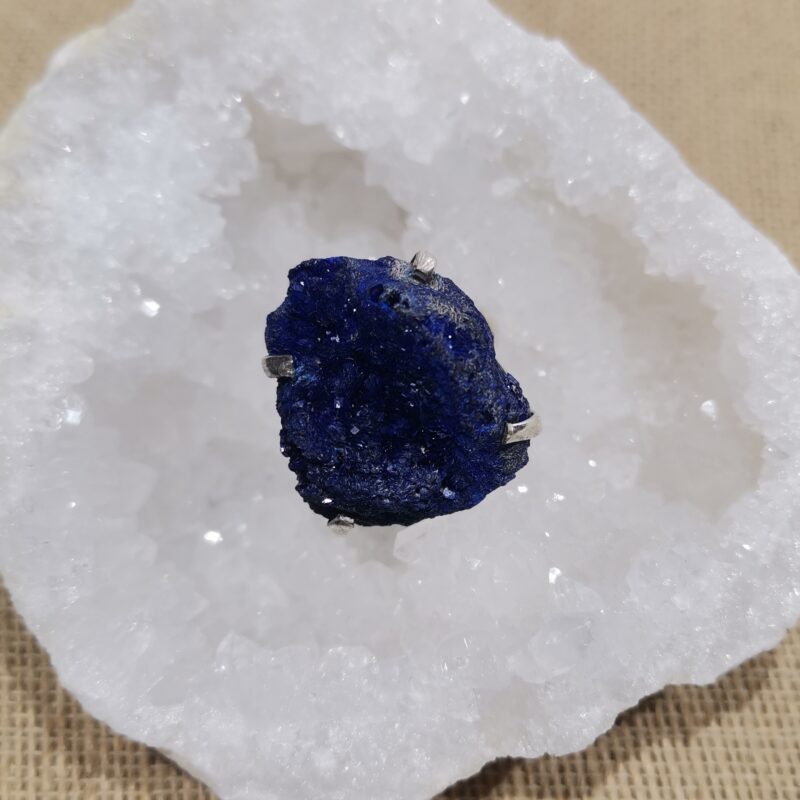 ANILLO PLATA Y AZURITA EN BRUTO