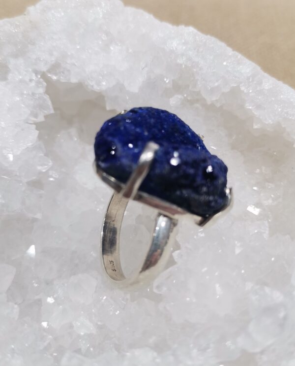 ANILLO PLATA Y AZURITA EN BRUTO - Imagen 2