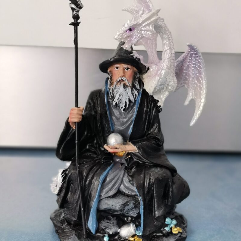 FIGURA MAGO CON DRAGON 16 CM