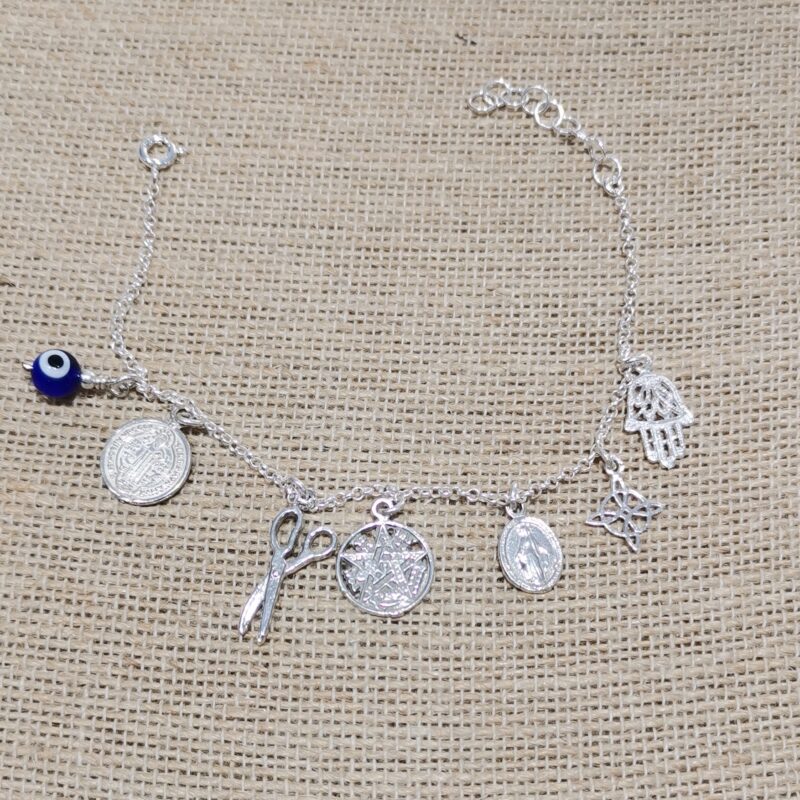 PULSERA 7 PROTECCIONES PLATA